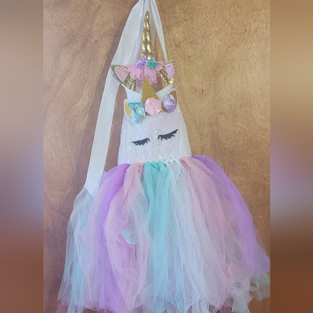 Unicorn Tulle Dress with Floral Accents
